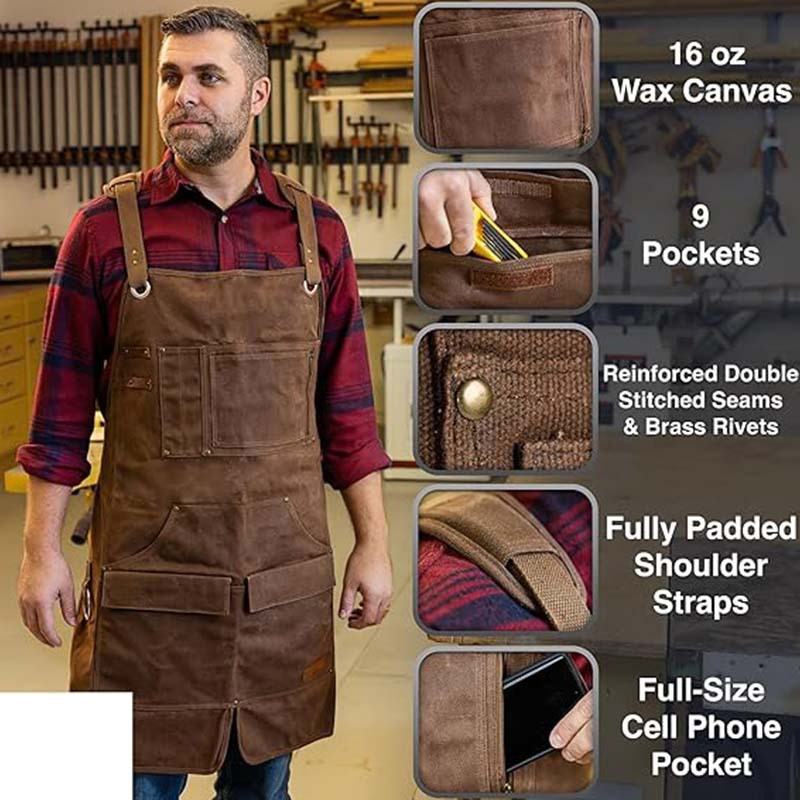 Woodworking Apron - Tablier en toile épaisse enduite de