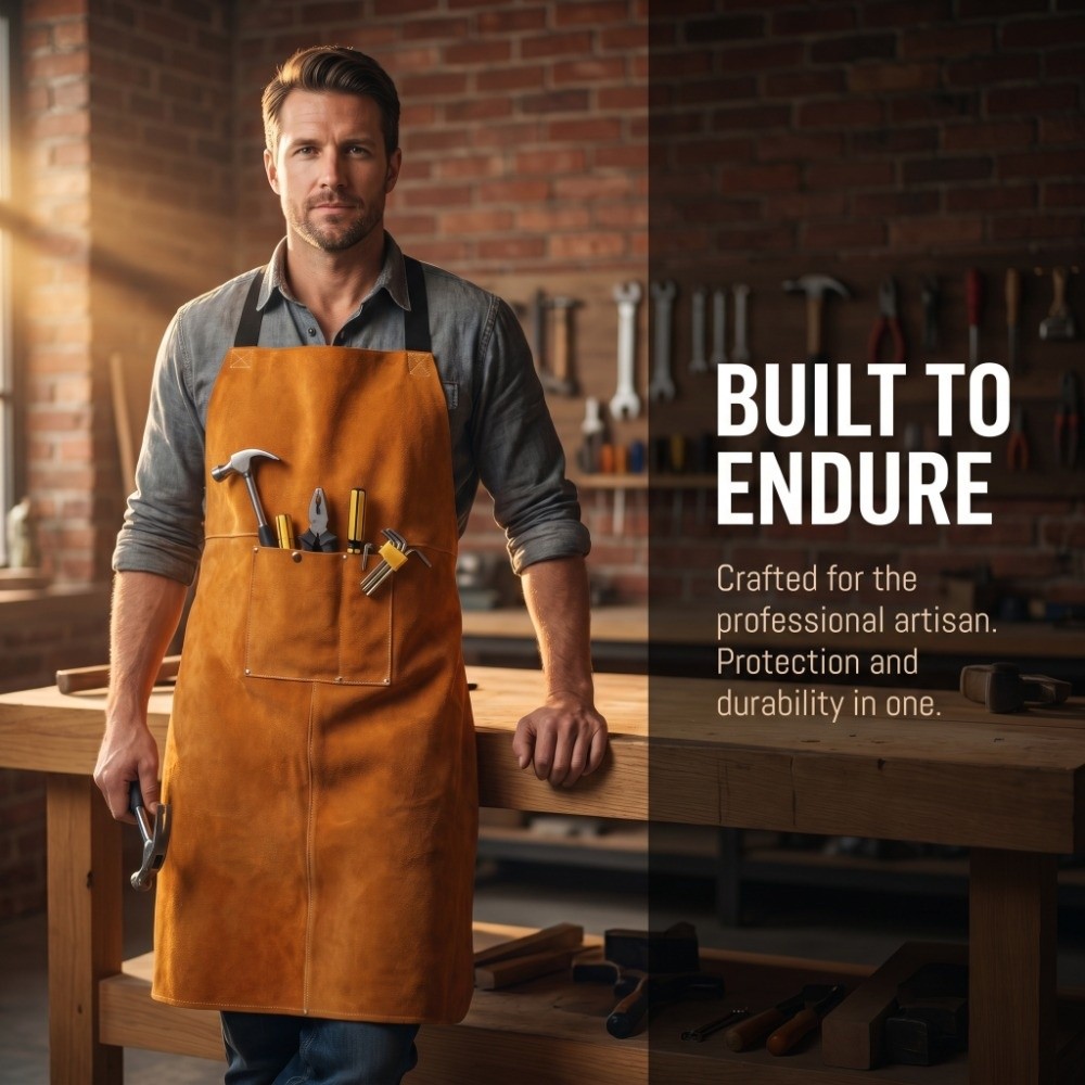 Tablier de soudeur en cuir de  - Woodworking Apron avis et prix