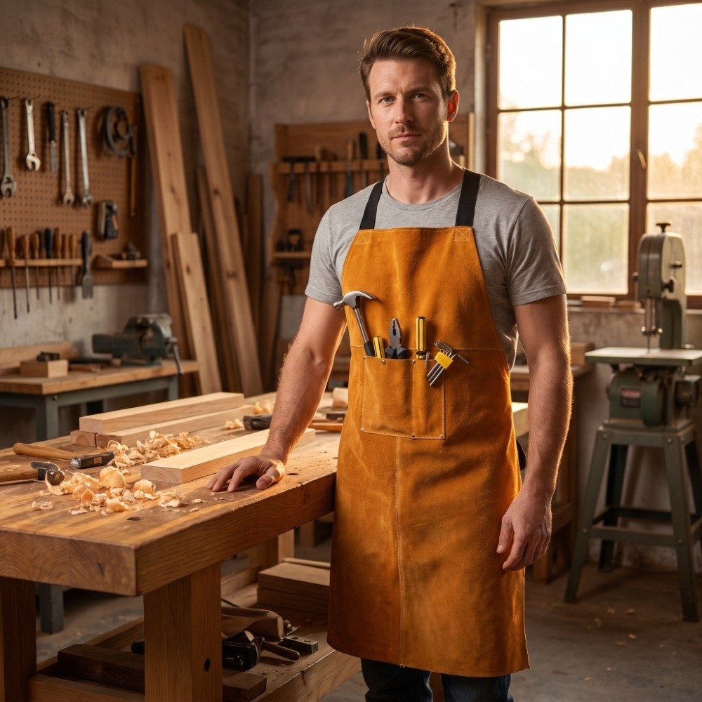 Tablier de soudeur en cuir de  - Woodworking Apron avis et prix